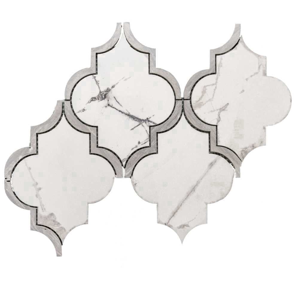 The Tile Life Stately Lantern 4" x 4" Mountain Treasure Polished Porcelain Mosaic Tile Sample, 1 Piece