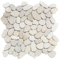 thumbnail image 1 of The Tile Life Streambed 12" x 12" White Honed Marble Pebble Mosaic Tile, 1 Sheet, 1 of 6