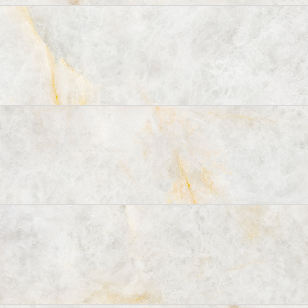 The Tile Life Syros 12x40 Rectangle Marble Look Large Format Ceramic Wall Tile, Pearl (4x4
