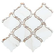 The Tile Life Tahitian Pearl Lantern Calacatta Gold Glass Wall Tile, 14" x 14.5", 1-Piece