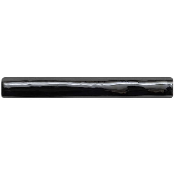 The Tile Life Talavera 1" x 6" Black Handmolded Look Glossy Ceramic Pencil Liner