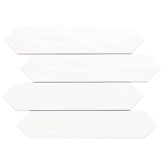 The Tile Life Talavera Picket 2.6" x 13" White Handmolded Look Ceramic Tile Sample 1 Piece