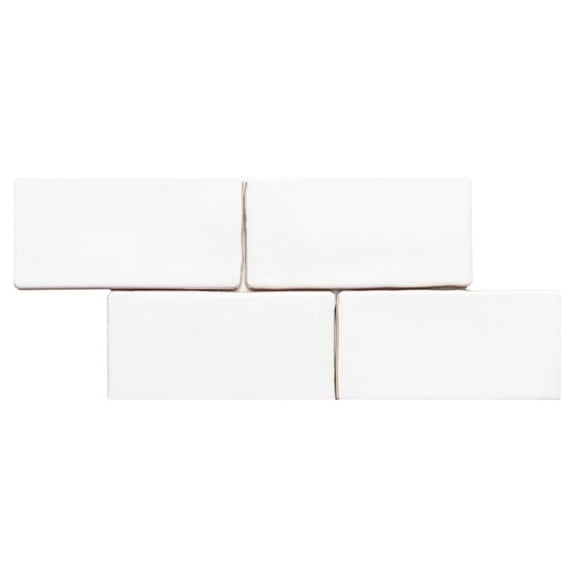 The Tile Life Talavera White 3x6 Glossy Ceramic Subway Wall Tile - Case of 48 (5.97 Sq. ft.)