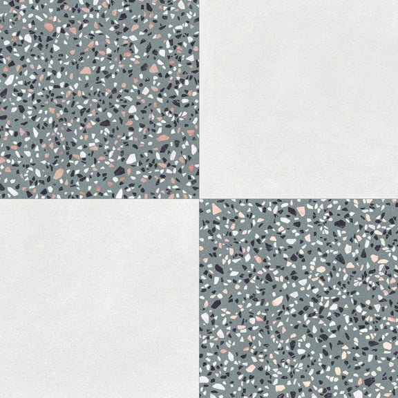 The Tile Life Terrazzo 2.0 24" x 24" Checkerboard #10 Matte Porcelain Floor and Wall Tile, Case (6 Tiles)