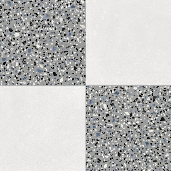 The Tile Life Terrazzo 2.0 24" x 24" Checkerboard #11 Matte Porcelain Floor and Wall Tile Case of 6