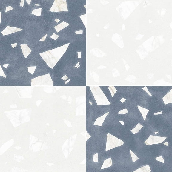 The Tile Life Terrazzo 2.0 24" x 24" Checkerboard #19 Matte Porcelain Floor and Wall Tile, Case (6 Tiles)