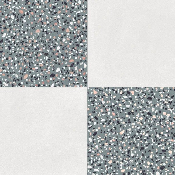 The Tile Life Terrazzo 2.0 4" x 4" Checkerboard #10 Matte Porcelain Tile Sample, 1 Piece