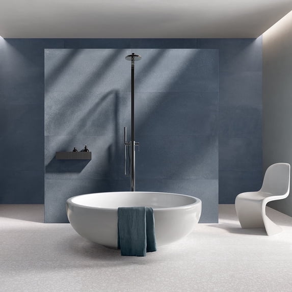 The Tile Life Terrazzo 2.0 24" x 24" Blue Matte Porcelain Floor and Wall Tile, Case of 3