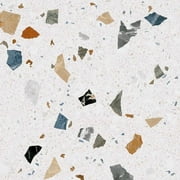 The Tile Life Terrazzo Nacar White Multi Porcelain Floor and Wall Tile, 24" x 24", 4-Piece