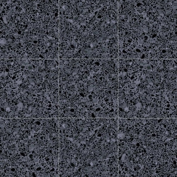 The Tile Life Terrazzo 8" x 8" Grafito Blue Matte Porcelain Floor and Wall Tile, Case of 25