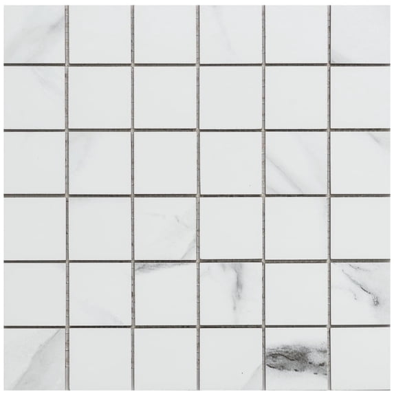 The Tile Life Tmolus 2" x 2" Gray Matte Porcelain Mosaic Floor and Wall Tile, 1 Sheet
