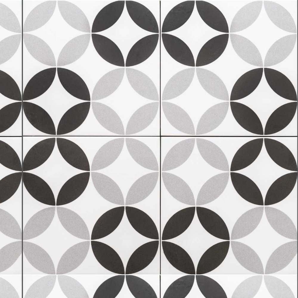 Twinkle Black and Gray 9" Porcelain Matte Wall and Floor Tile