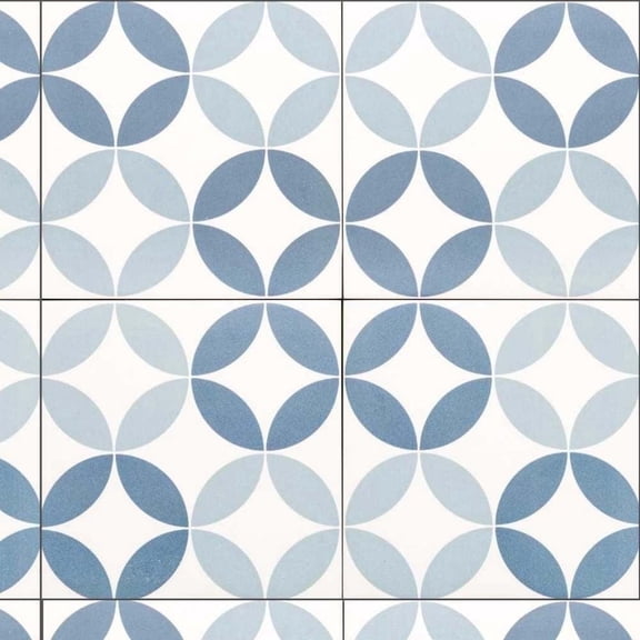 The Tile Life Twinkle 8.7" x 8.7" Patterned Blue Matte Porcelain Tile Sample, 1 Piece