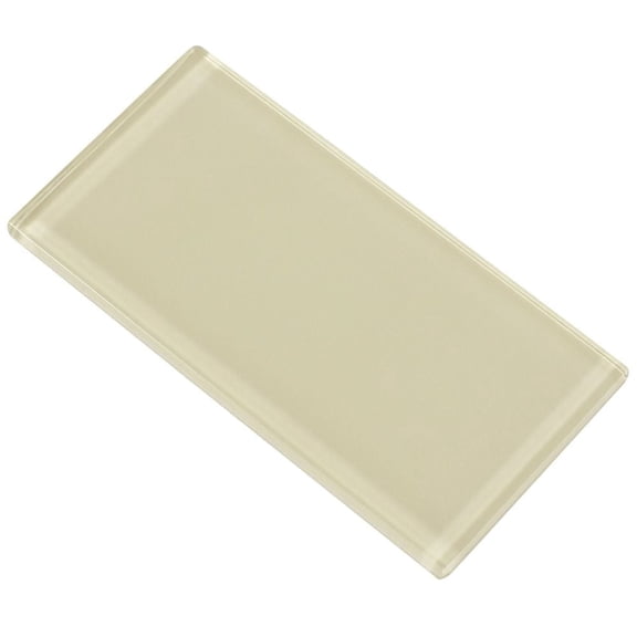 The Tile Life Urban 3" x 6" Latte Shiny Glass Wall Tile Sample 1 Piece
