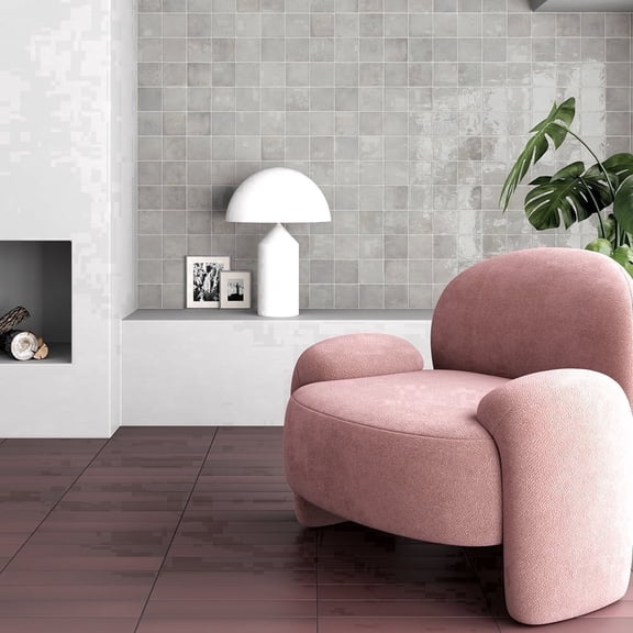 The Tile Life Vela 4" x 4" Dim Gray Glossy Porcelain Wall Tile (6.46 Sq. ft./Case)