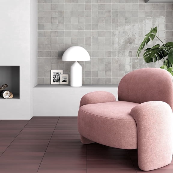 The Tile Life Vela 4" x 4" Dim Gray Glossy Porcelain Wall Tile, Case of 60