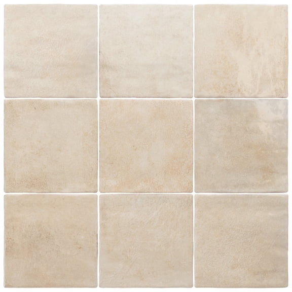 The Tile Life Vela 4" x 4" Home Glossy Porcelain Wall Tile, Case of 60