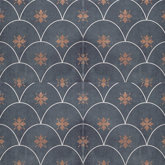 The Tile Life Velvet 8" x 8" Sapphire Satin Porcelain Floor and Wall Tile, Case (25 Tiles)