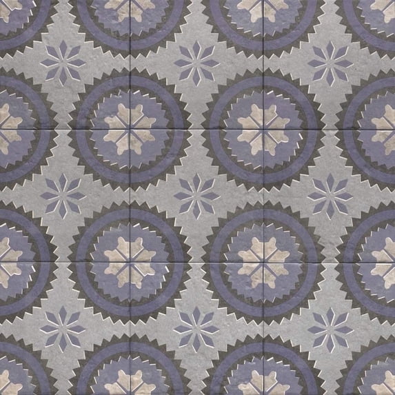 The Tile Life Verity Poppy 8" x 8" Azul Matte Porcelain Floor and Wall Tile Sample 1-Piece