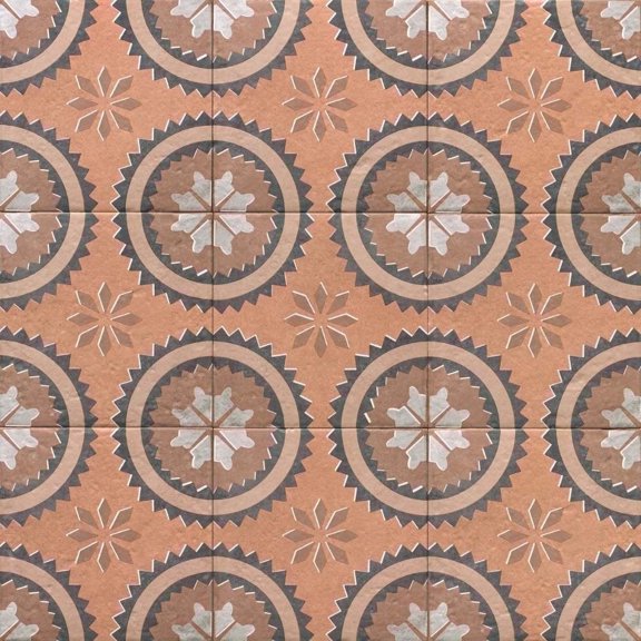 The Tile Life Verity Poppy 8" x 8" Patterned Cotto Matte Porcelain Tile Sample 1 Piece
