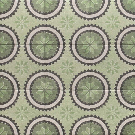 The Tile Life Verity Poppy 8" x 8" Verde Matte Porcelain Floor and Wall Tile Sample 1-Piece