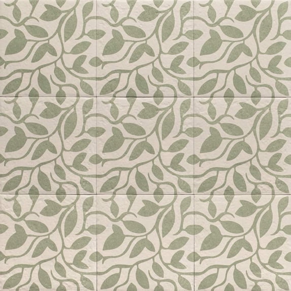 The Tile Life Verity Vine 8" x 8" Verde Matte Porcelain Floor and Wall Tile, Case of 25