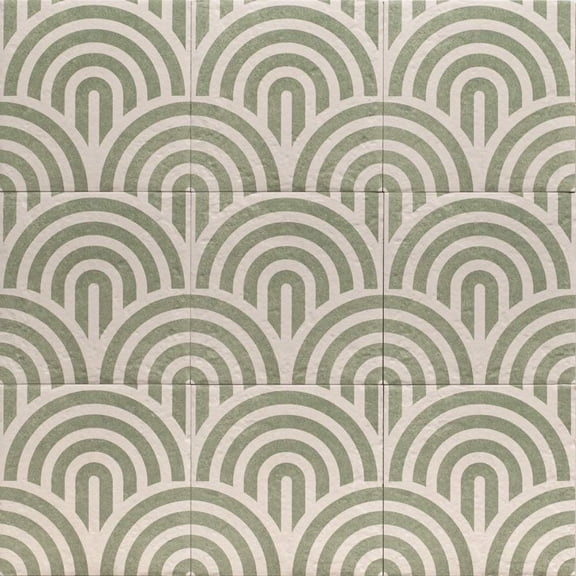 The Tile Life Verity Waves 8" x 8" Verde Matte Porcelain Floor and Wall Tile, Case of 25