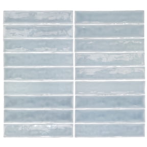 The Tile Life Watercolor 2" x 10" Azul Glossy Ceramic Tile Sample