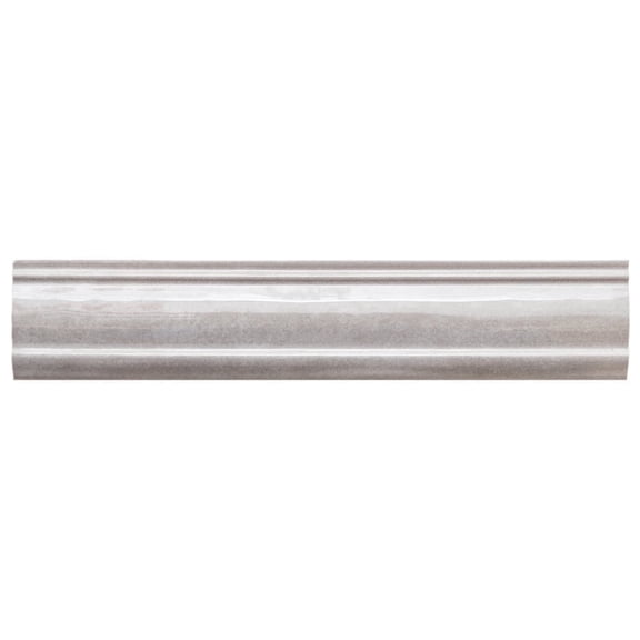 The Tile Life Waverly Dove Grey Polished Ceramic Chair Rail Tile, 3 x 12 in, 1-Piece