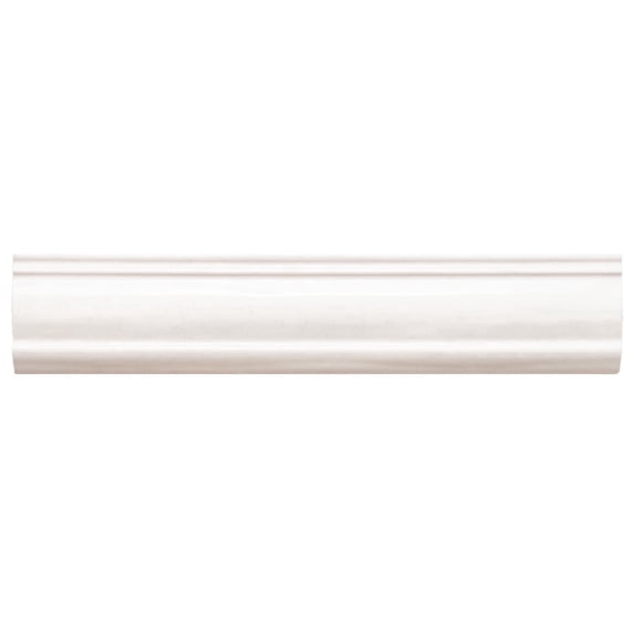 The Tile Life Waverly White Polished Ceramic Chair Rail Tile, 3 x 12 in, 1-Piece