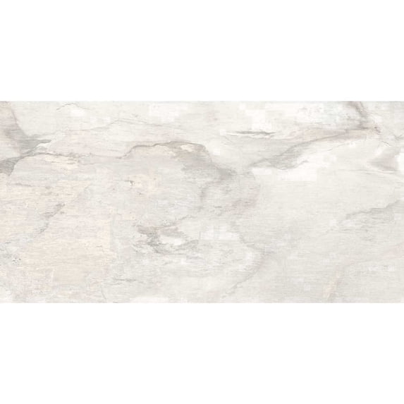 The Tile Life Wells Stone Slate 12" x 24" White Matte Porcelain Floor and Wall Tile, Case (8 Tiles)