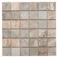thumbnail image 1 of The Tile Life Wells Stone Slate 2" x 2" Multi Brown Porcelain Mosaic Tile, Case of 11, 1 of 9