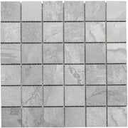 The Tile Life Wells Stone 2x2 Porcelain Mosaic Tile Flooring and Wall, Grey (11 Sq. ft./Case)