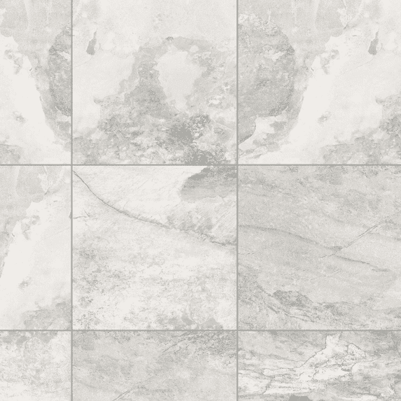 The Tile Life Wells Stone Slate 6" x 6" White Matte Porcelain Floor and Wall Tile, Case (22 Tiles)