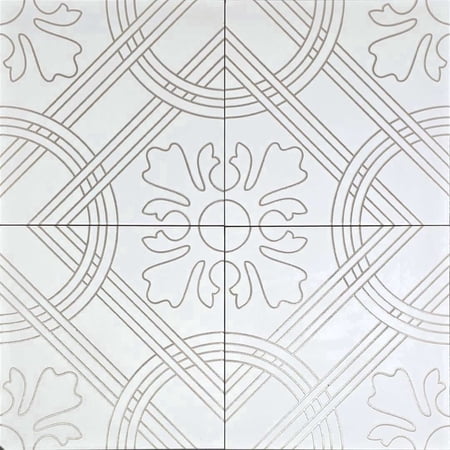 The Tile Life Winifred 10" x 10" Arena Glossy Porcelain Floor and Wall Tile, Case of 16