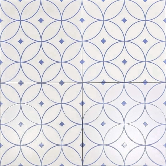 The Tile Life Winifred 10" x 10" Azul Glossy Porcelain Tile Sample, 1 Piece