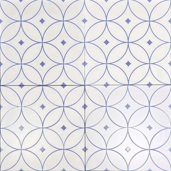 The Tile Life Winifred 10" x 10" Azul Glossy Porcelain Tile Sample, 1 Piece