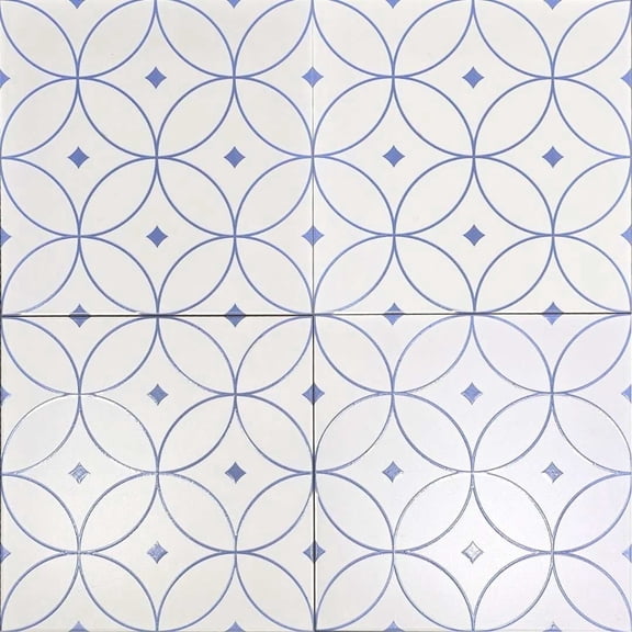 The Tile Life Winifred 10" x 10" Azul Glossy Porcelain Floor and Wall Tile, Case of 16