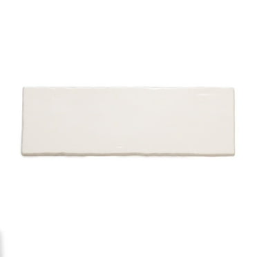 The Tile Life Zellige 2.5" x 8" Blanco Ceramic Subway Wall Tile Sample, 1 Piece
