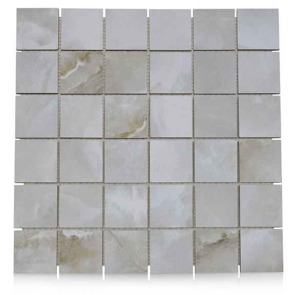 The Tile Project 12x12 Oxyx Noir White Mosaic Porcelain Tile (12"x12" Mosaic-per piece)