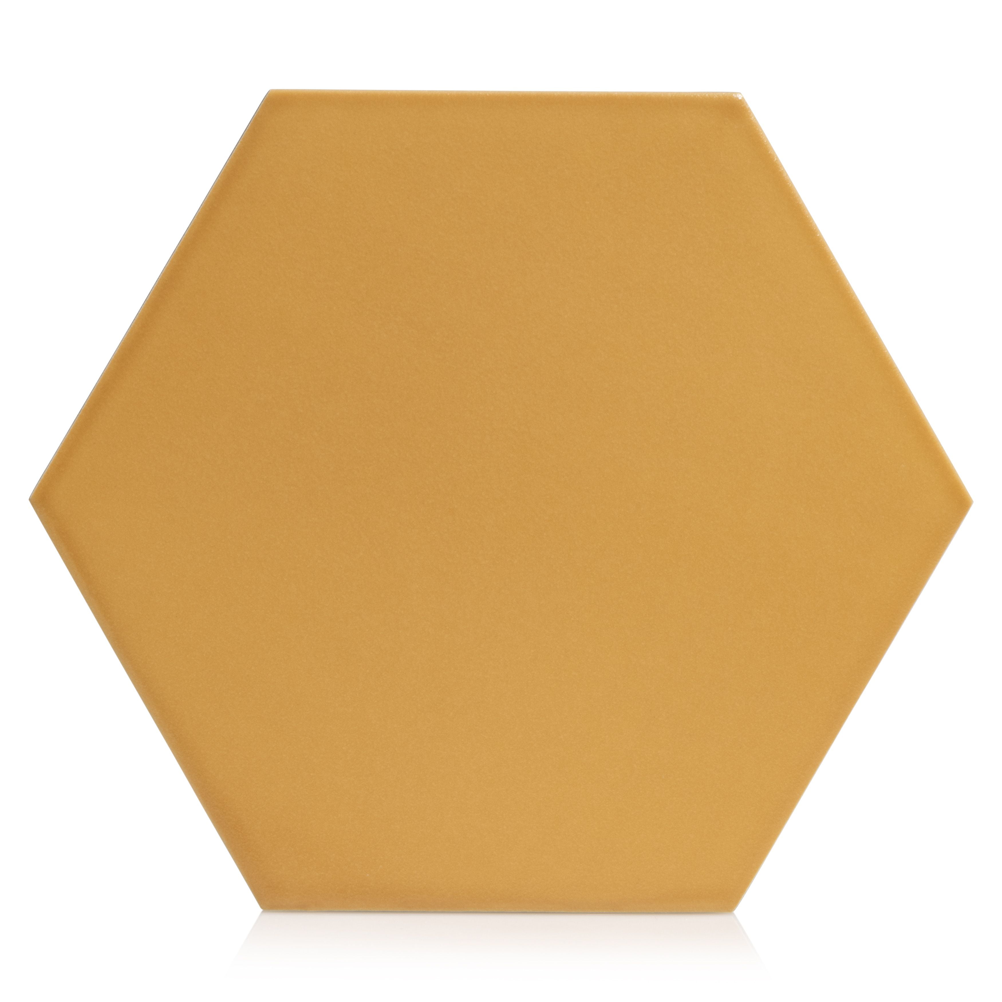 Tribeca Hexagon Matte Orange Porcelain Tile for Kitchen and Bathroom
