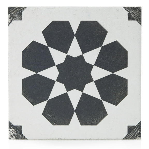 Industry Tile 8x8 Black and White Distressed Cyclone Porcelain Tile (1 Sample)