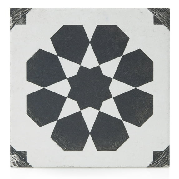 Industry Tile 8x8 Black and White Distressed Cyclone Porcelain Tile (7.25 Sq. ft per Box)