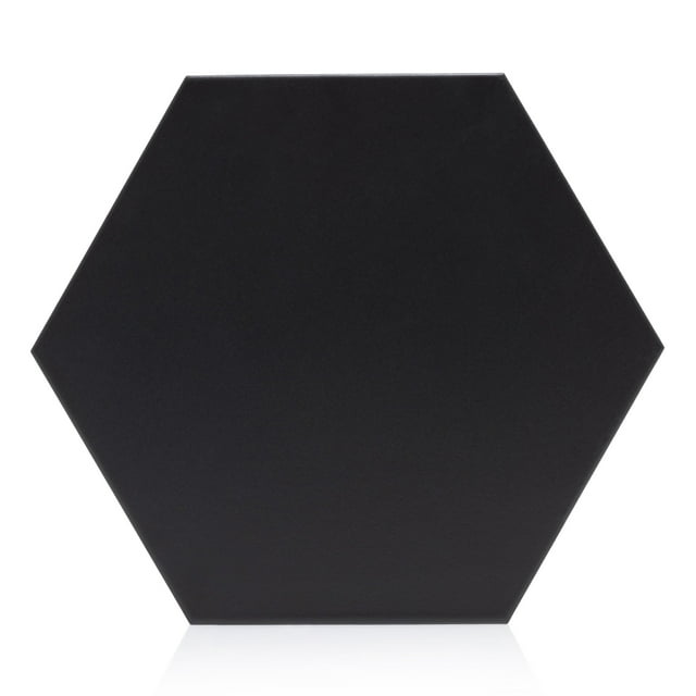 The Tile Project 9"x10" Mono Color Hexagon Porcelain Black Wall and Floor Tile (1 Sample)