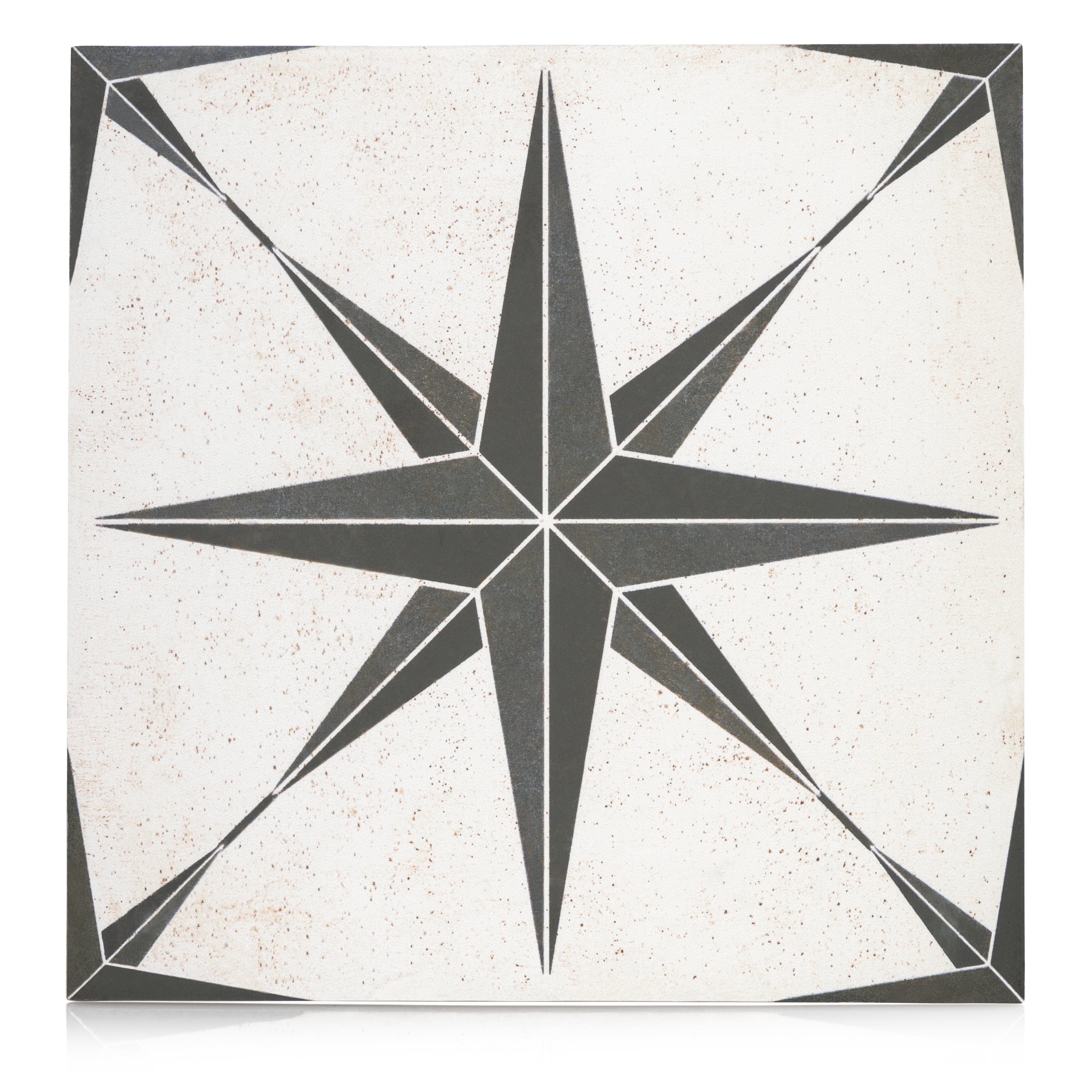 8.86'' Square Red and White Porcelain Patterned Tile