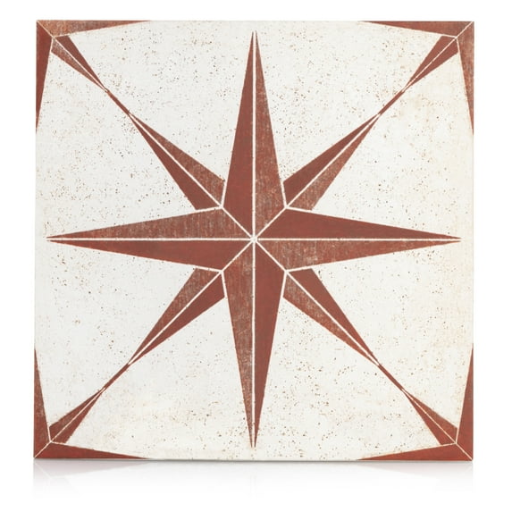 The Tile Project 9"x9" Neptune Red Porcelain Floor and Wall Tile (20 Pieces, 10.87 sq. ft. per Box)