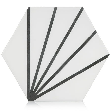 Industry Tile 9x10 Palm Bays Hexagon Light Black Porcelain Tile (1 Sample)