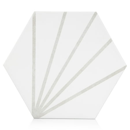 The Tile Project 9x10 Palm Bays Hexagon Light Gray Porcelain Tile (8.08 Sq. ft./Box)
