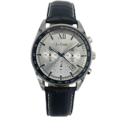 thumbnail image 1 of The Time Sensor I-TW30B Men's 22 mm Stainless Steel Chronograph Wristwatch, Black Leather, 1 of 11