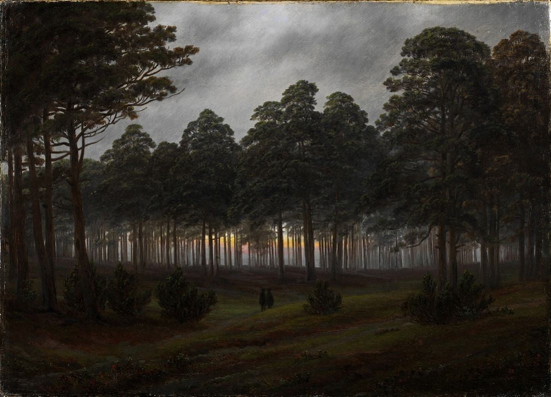 The Times Of Day The Evening Canvas Art - Caspar David Friedrich (18 x 24)